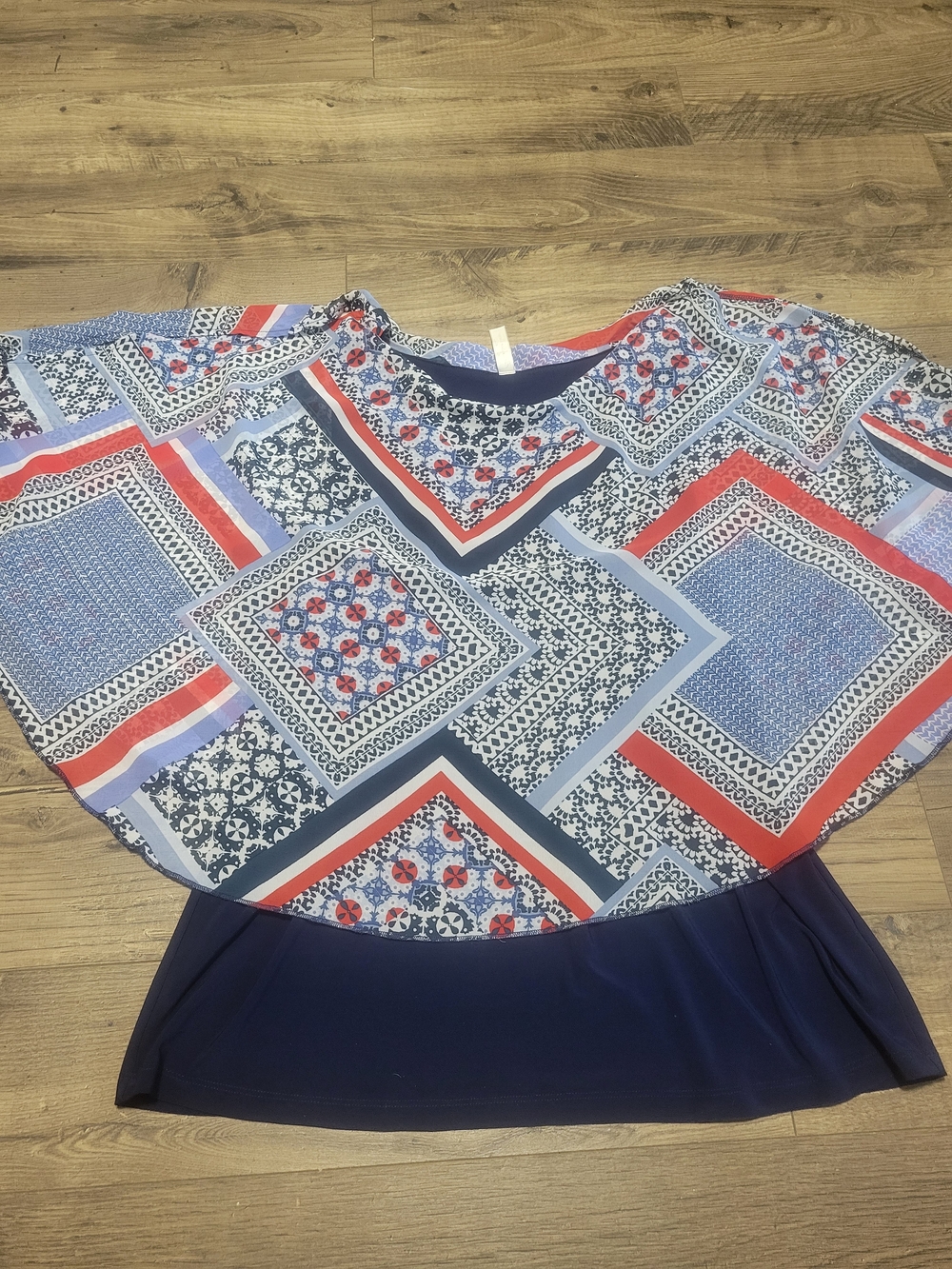 PerSeption Concept Navy Multicolor Patchwork Tunic